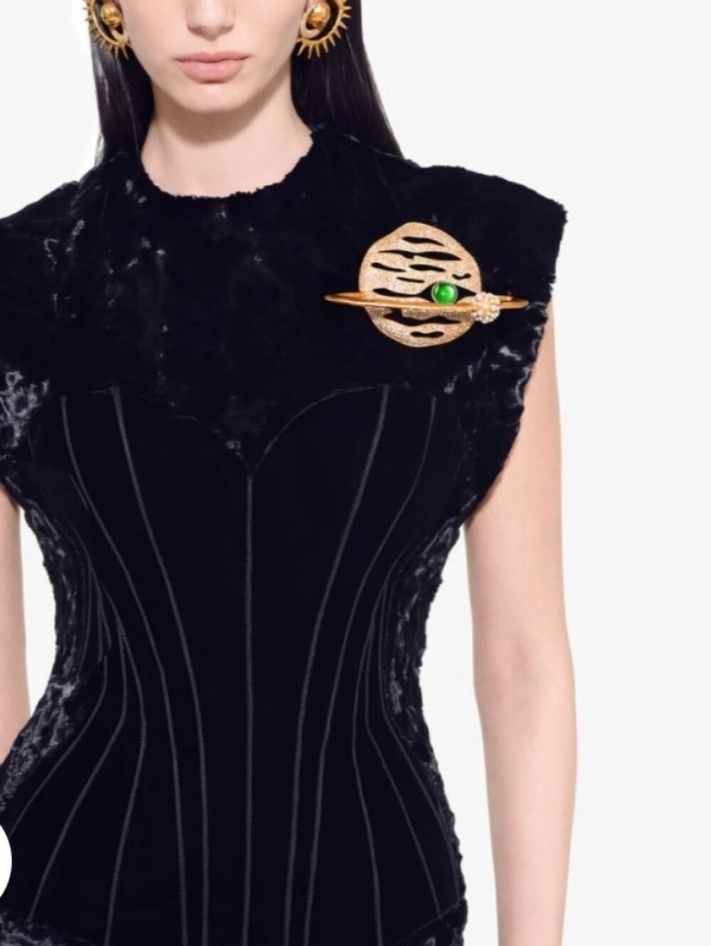 Schiaparelli Rare Orbit Brooch with Green Accent